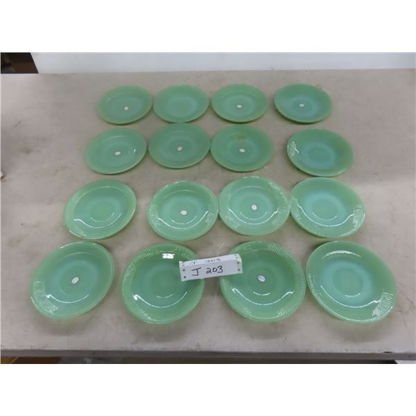 16 Pcs Jadite Saucers