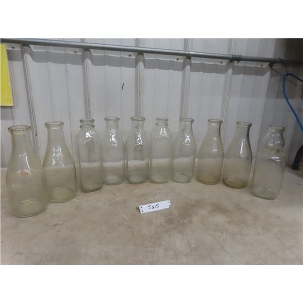 10 Glass Milk Bottles