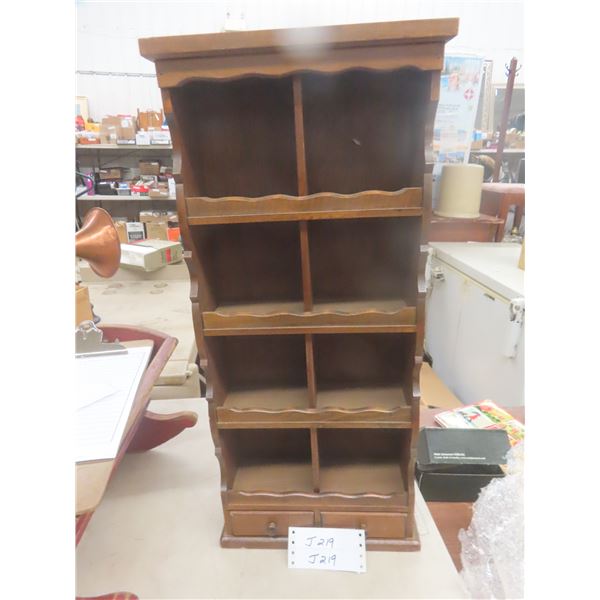 Wood Whatnot Cabinet With 2 Drawers, 25 1/2" x 11 1/2" x 4 1/2"