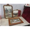 Image 1 : 3 Framed Antique Mirrors, Largest 29" x 17"