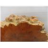 Image 5 : Vintage Burl Wood Slab Wall Clock 24" x 27", Missing Some Numbers & Framed Beveled Mirror 42" x 21"
