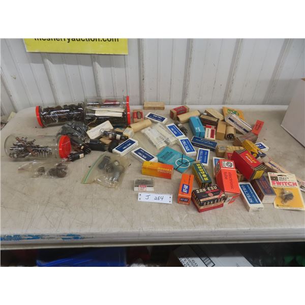 Vintage Radio Parts: Tubes, Switches, Terminal Strips, Fuse Holders, Clips, Bulbs, Resistors, Capac