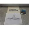Image 1 : 2 Drawings Royal Canadian Mint Ottawa & Winnipeg 12" x 17" And Hardcover Book
