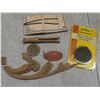 Image 8 : Drawer Hardware, Vintage Radio Tubes, Capacitors, Diodes, Whisk Broom, Cast Good Cook Horseshoe, Oi