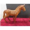 Image 2 : Hand Carved Wooden Horse 9 1/2" Tall, Goblet, Lion, Elephant & Onyx Marble Ashtray