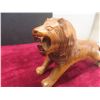 Image 7 : Hand Carved Wooden Horse 9 1/2" Tall, Goblet, Lion, Elephant & Onyx Marble Ashtray