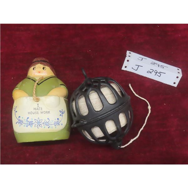 Chalkware String Holder & Cast String Dispenser