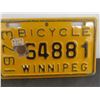 Image 3 : 2 Manitoba Bicycle Plates 1973 & 1977