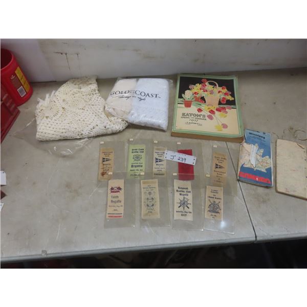 Linens: Table Cloths, Eaton’s 1927 Spring/Summer Issue, 1971 Issue, Maps With Complimentary Ribbon