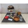 Image 1 : Vintage Perfume Bottles, Candle Holder, Vanity Mirror, Hand-Painted Vase, Bobby Pins And More