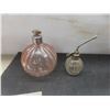 Image 4 : Vintage Perfume Bottles, Candle Holder, Vanity Mirror, Hand-Painted Vase, Bobby Pins And More