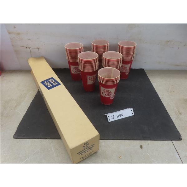 Vintage Coca-Cola Wax Cups With Cardboard Dixie Box