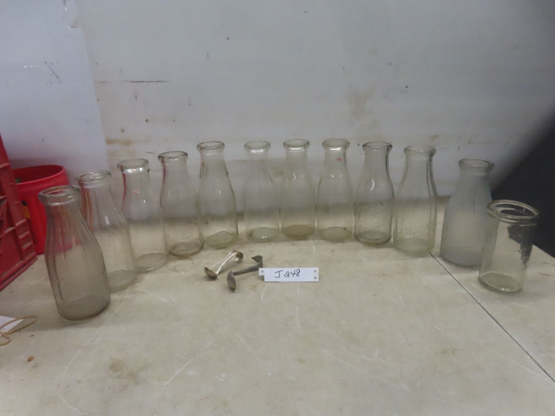 11 Creamer Bottles, 2 Cream Top Spoons, 1 Cottage Cheese Bottle ...