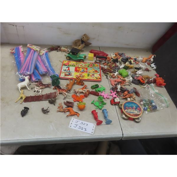 Paint Set, 4 Packs Pipe Cleaners, The California Raccoons Tambourine, Plastic Animals, Squirt Gun &