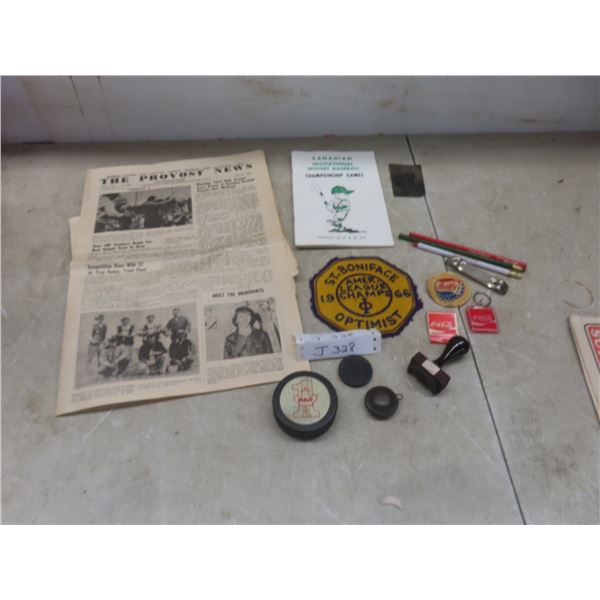 1966 St. Boniface Champs Patch, 1977 Program Midget Baseball Championship Games, Pens w/ Advertisin