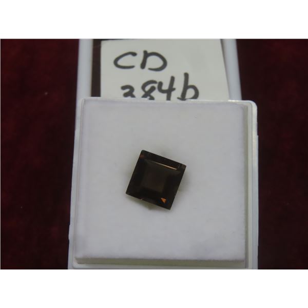 4.4 Ct Natural Smokey Quartz, Princess Cut, 10.0 x 10.0 mm