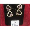 Image 1 : New 14K Gold Plated 1.0 tcw Each Heart Cut Pink Simulated Diamond (CZ) Heart Dangle Earrings
