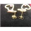 Image 3 : New 14K Gold Plated 1.0 tcw Each Heart Cut Pink Simulated Diamond (CZ) Heart Dangle Earrings