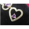 Image 4 : New 14K Gold Plated 1.0 tcw Each Heart Cut Pink Simulated Diamond (CZ) Heart Dangle Earrings