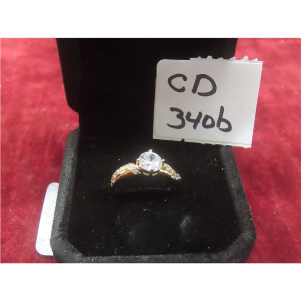 New 18K Gold Plated 0.8 ct Simulated Diamond (CZ) Channel Ring Size 7