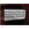Image 9 : New Platinum Plated 1.0 ct Simulated Diamond (CZ) Man’s Ring Resizable