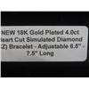 Image 10 : New 18K Gold Plated 4.0 ct Heart Cut Simulated Diamond (CZ) Bracelet Adjustable 6.5"–7.5"