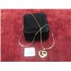 Image 1 : New 18K Gold Plated 30.0 mm Simulated Diamond (CZ) MOM Heart Necklace Chain 19"