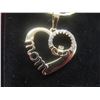 Image 5 : New 18K Gold Plated 30.0 mm Simulated Diamond (CZ) MOM Heart Necklace Chain 19"