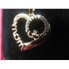 Image 6 : New 18K Gold Plated 30.0 mm Simulated Diamond (CZ) MOM Heart Necklace Chain 19"