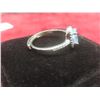 Image 3 : New 925 Oval Cut Natural Swiss Blue Topaz Halo Ring Resizable Mounted in Sterling Silver With White