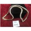 Image 1 : New 18K Gold Plated 4.0 mm Princess Cut Simulated Diamond (CZ) Tennis Necklace 18"