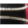 Image 3 : New 18K Gold Plated 4.0 mm Princess Cut Simulated Diamond (CZ) Tennis Necklace 18"