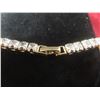 Image 4 : New 18K Gold Plated 4.0 mm Princess Cut Simulated Diamond (CZ) Tennis Necklace 18"