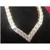 Image 6 : New 18K Gold Plated 4.0 mm Princess Cut Simulated Diamond (CZ) Tennis Necklace 18"