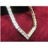 Image 8 : New 18K Gold Plated 4.0 mm Princess Cut Simulated Diamond (CZ) Tennis Necklace 18"