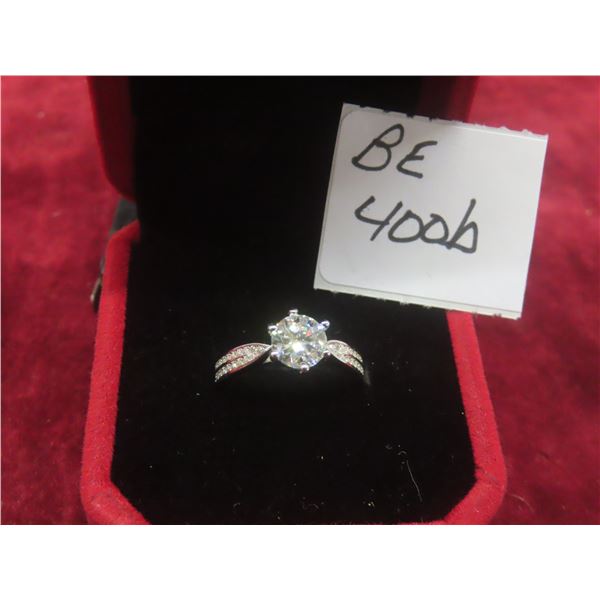 1.16 Ct GRA VVS D Moissanite CZ Halo 925 Silver Ring Size 5.25 – Retail $990