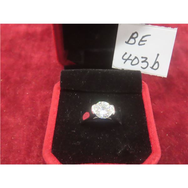 2.00 Ct GRA VVS D Moissanite Half Bezel 925 Silver Ring Size 5.75 – Retail $1,350