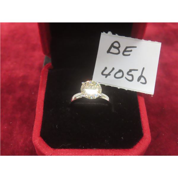 3.00 Ct GRA VVS Yellow Moissanite 4-Claw 925 Silver Ring Size 7 – Retail $1,765