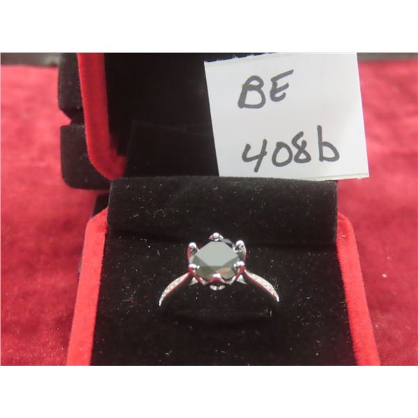 3.00 Ct GRA VVS Black Moissanite CZ 925 Silver Ring Size 7.25 – Retail $1,800