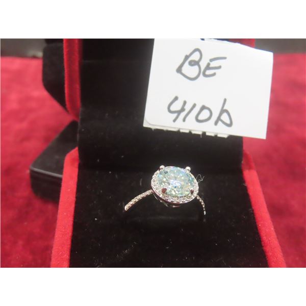 2.00 Ct GRA VVS D Moissanite CZ Halo Adjustable 925 Silver Ring – Retail $2,100