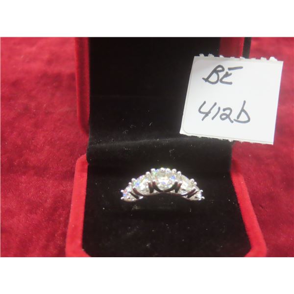 3.60 Ct TW GRA VVS D Moissanite Graduated 925 Silver Ring Size 6.25 – Retail $2,100