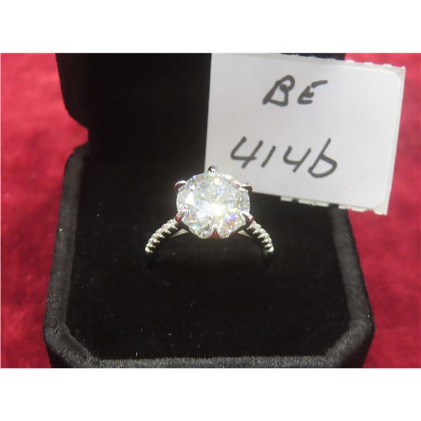 5.00 Ct GRA VVS D Moissanite CZ Shank 925 Silver Ring Size 7 – Retail $3,145