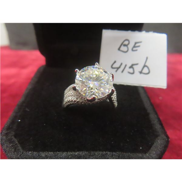 5.00 Ct GRA VVS D Moissanite w/ 140 CZ 925 Silver Ring Size 6 – Retail $3,260