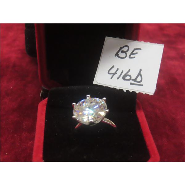 10.00 Ct GRA VVS D Moissanite 6-Claw 925 Silver Ring Size 7 – Retail $4,800