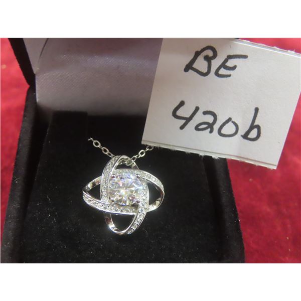 1.00 Ct GRA VVS D Moissanite Oval Pendant w/ Accents 925 Silver – Retail $1,065