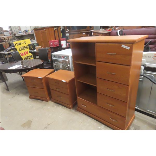 Dresser 55" x 40" x 18" Plus Two Nite Stand/End Tables 26" x 18" x 24"