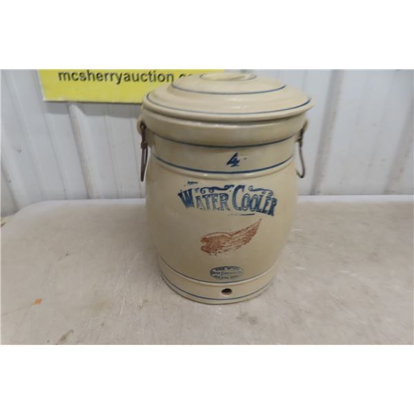 Red Wing 4 Gallon Water Cooler Stoneware With Lid - Great Look!