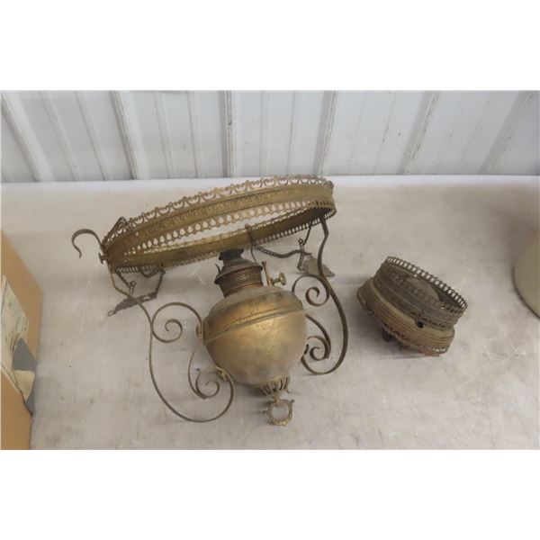 Hanging Brown Lamp No Shade Not Complete