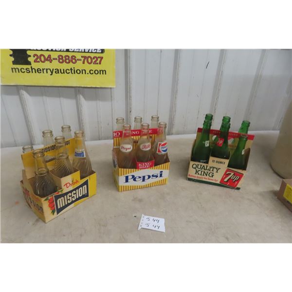 3 x 6 Pack Pop Carrier w/ Bottles
