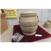 Image 1 : Medalta 5 Gallon Water Cooler Blue Stripe Stoneware Original Lid But Fits With Spigot